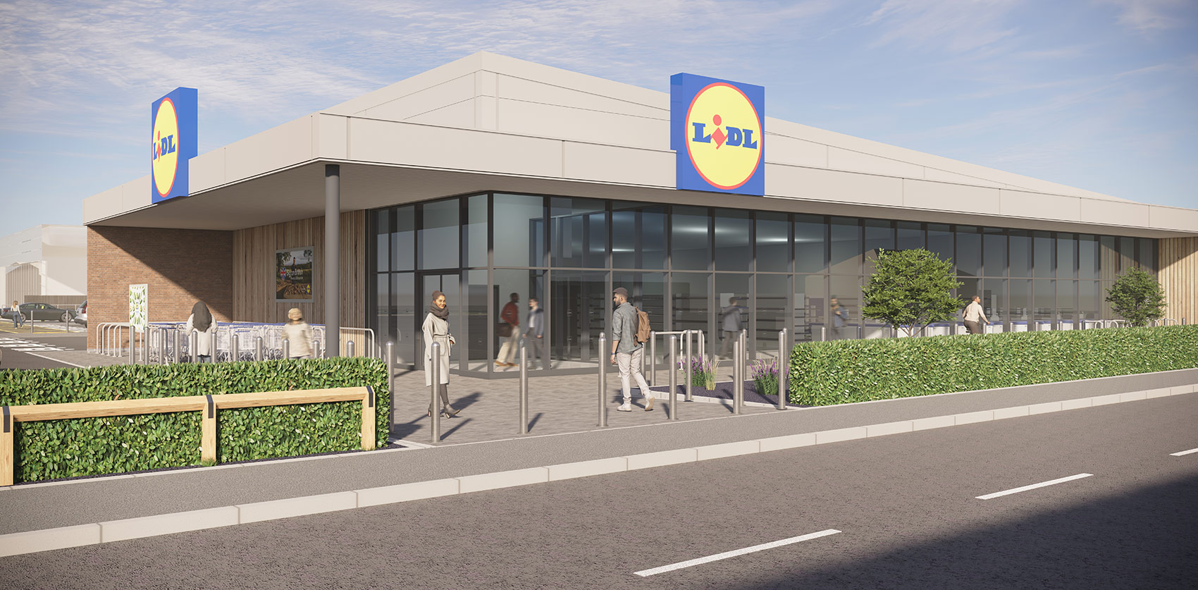 3D visual of the store entrance